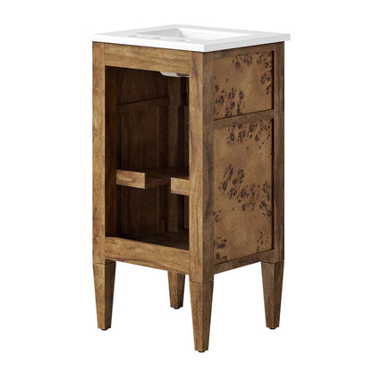 Modway - Elysian 18in Wood Bathroom Vanity - EEI-6436-WHI-BRN veiw 4