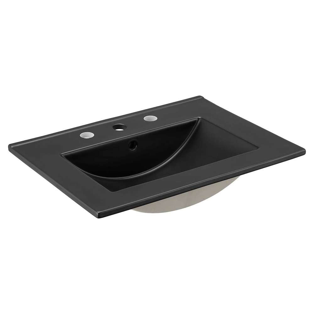 Modway - Elysian 24in Wood Bathroom Vanity - EEI-6442-BLK-BRN veiw 5