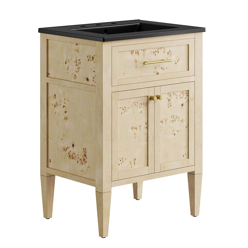 Modway - Elysian 24in Wood Bathroom Vanity - EEI-6441-BLK-BUR veiw 1