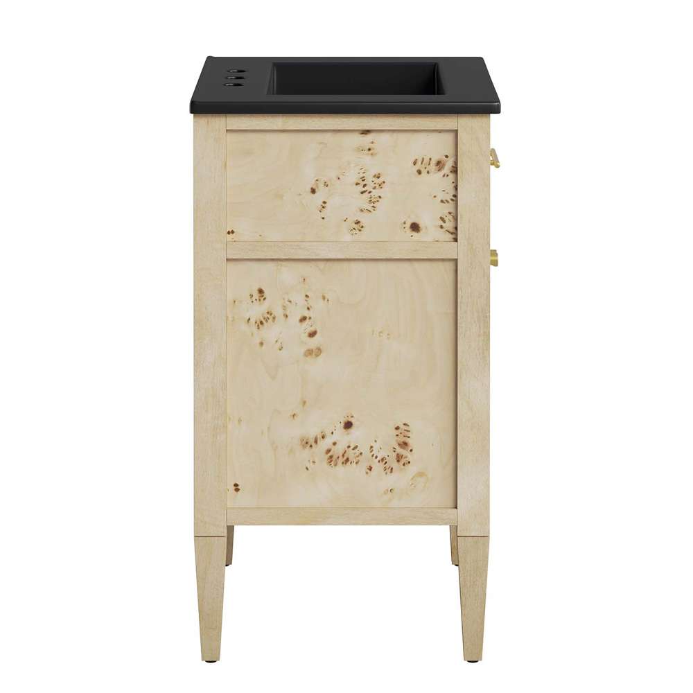 Modway - Elysian 24in Wood Bathroom Vanity - EEI-6441-BLK-BUR veiw 3