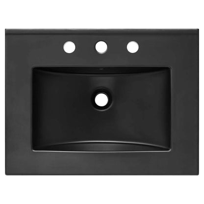 Modway - Elysian 24in Wood Bathroom Vanity - EEI-6441-BLK-BUR veiw 6