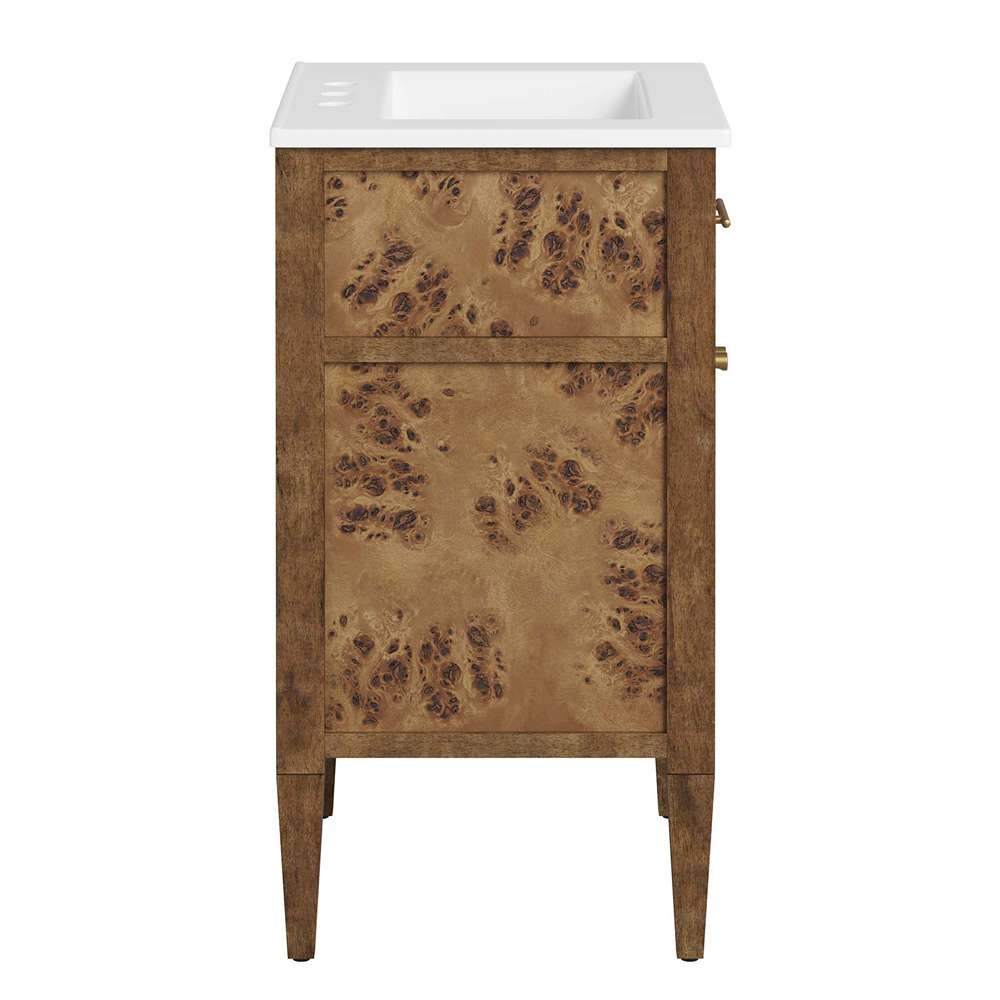 Modway - Elysian 24in Wood Bathroom Vanity - EEI-6440-WHI-BRN veiw 3