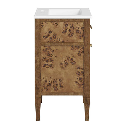 Modway - Elysian 24in Wood Bathroom Vanity - EEI-6440-WHI-BRN veiw 3