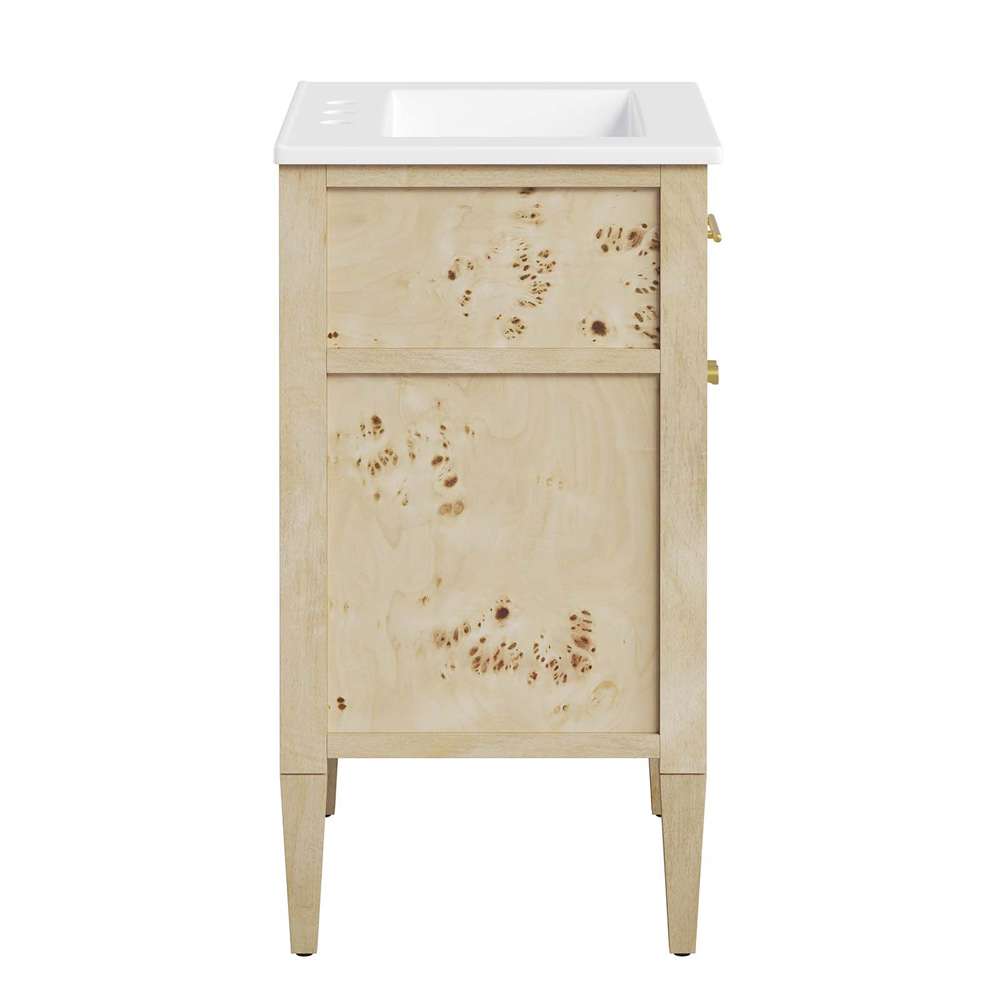 Modway - Elysian 24in Wood Bathroom Vanity - EEI-6439-WHI-BUR veiw 3
