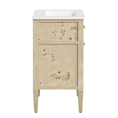 Modway - Elysian 24in Wood Bathroom Vanity - EEI-6439-WHI-BUR veiw 3