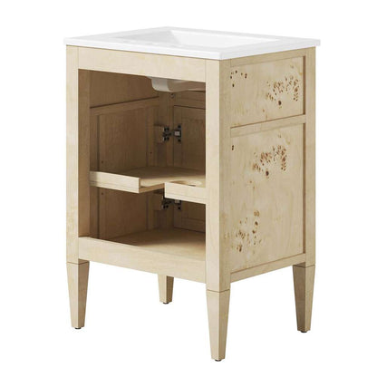 Modway - Elysian 24in Wood Bathroom Vanity - EEI-6439-WHI-BUR veiw 4