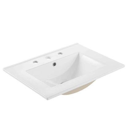 Modway - Elysian 24in Wood Bathroom Vanity - EEI-6439-WHI-BUR veiw 5