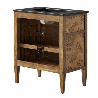 Modway - Elysian 30in Wood Bathroom Vanity - EEI-6446-BLK-BRN veiw 4