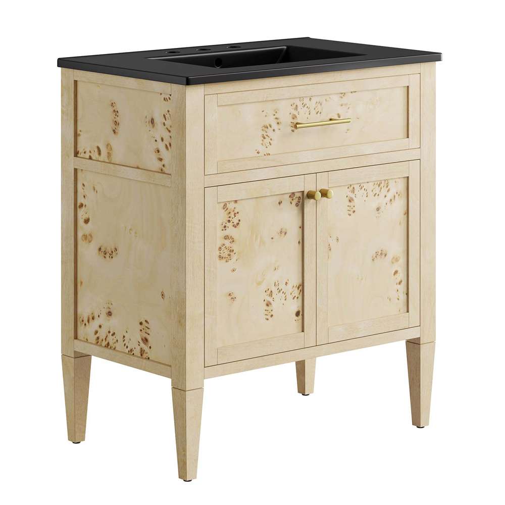 Modway - Elysian 30in Wood Bathroom Vanity - EEI-6445-BLK-BUR veiw 2