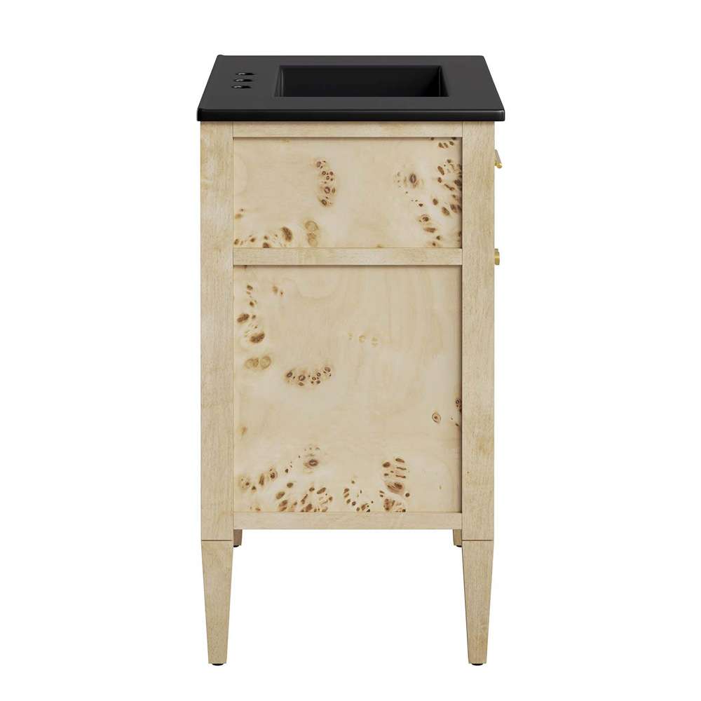 Modway - Elysian 30in Wood Bathroom Vanity - EEI-6445-BLK-BUR veiw 3