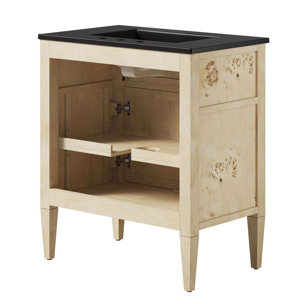 Modway - Elysian 30in Wood Bathroom Vanity - EEI-6445-BLK-BUR veiw 4