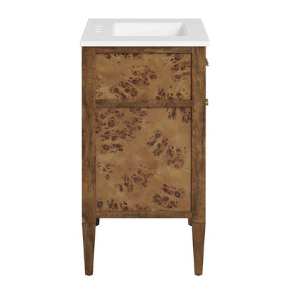 Modway - Elysian 30in Wood Bathroom Vanity - EEI-6444-WHI-BRN veiw 3