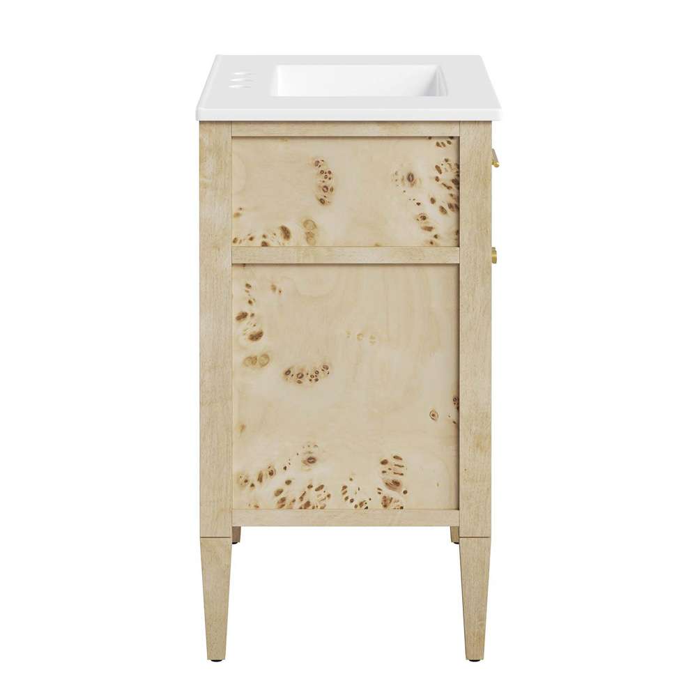 Modway - Elysian 30in Wood Bathroom Vanity - EEI-6443-WHI-BUR veiw 3
