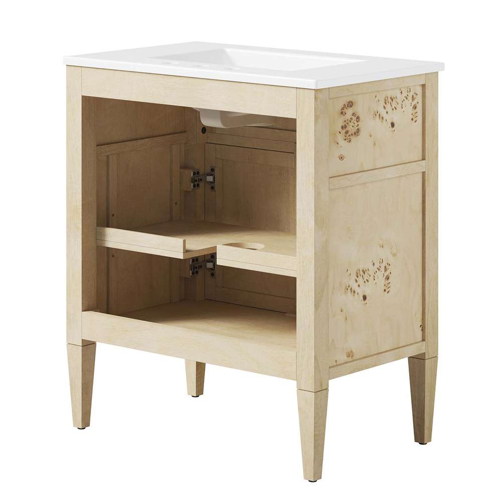 Modway - Elysian 30in Wood Bathroom Vanity - EEI-6443-WHI-BUR veiw 4