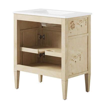 Modway - Elysian 30in Wood Bathroom Vanity - EEI-6443-WHI-BUR veiw 4