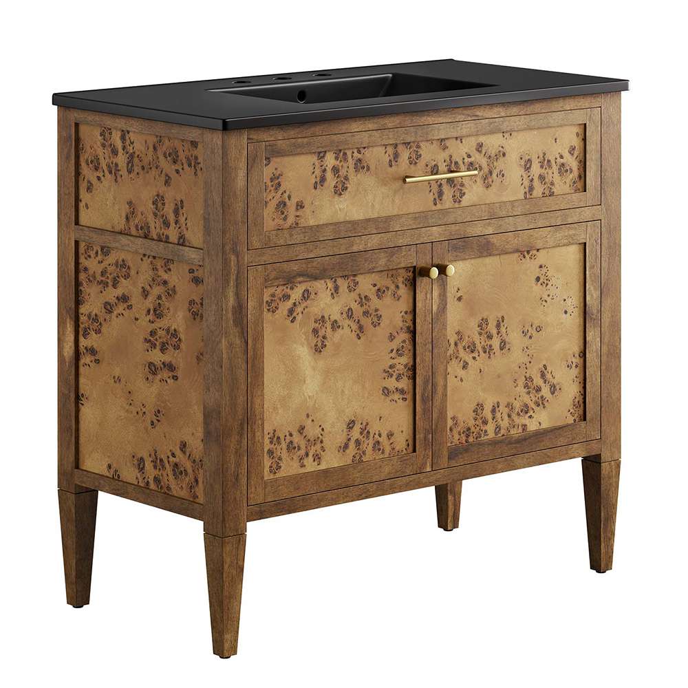 Modway - Elysian 36in Wood Bathroom Vanity - EEI-6450-BLK-BRN veiw 1