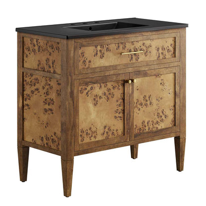 Modway - Elysian 36in Wood Bathroom Vanity - EEI-6450-BLK-BRN veiw 2