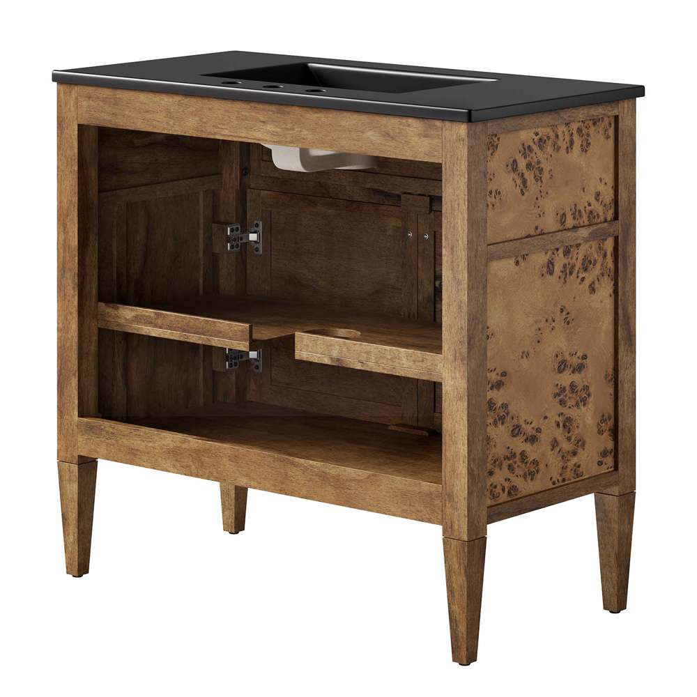 Modway - Elysian 36in Wood Bathroom Vanity - EEI-6450-BLK-BRN veiw 4