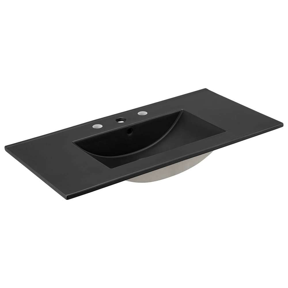 Modway - Elysian 36in Wood Bathroom Vanity - EEI-6450-BLK-BRN veiw 5