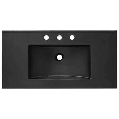Modway - Elysian 36in Wood Bathroom Vanity - EEI-6450-BLK-BRN veiw 6