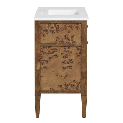 Modway - Elysian 36in Wood Bathroom Vanity - EEI-6448-WHI-BRN veiw 3