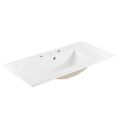 Modway - Elysian 36in Wood Bathroom Vanity - EEI-6448-WHI-BRN veiw 5
