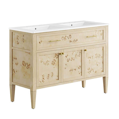 Modway - Elysian 48in Double Sink Bathroom Vanity - EEI-6454-WHI-BUR veiw 1