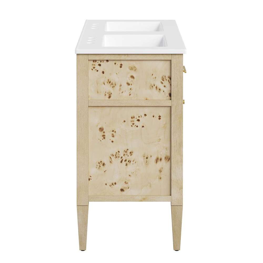 Modway - Elysian 48in Double Sink Bathroom Vanity - EEI-6454-WHI-BUR veiw 3