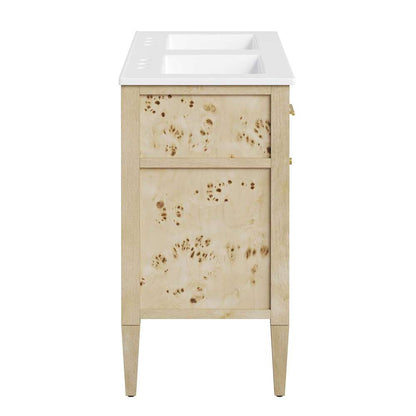 Modway - Elysian 48in Double Sink Bathroom Vanity - EEI-6454-WHI-BUR veiw 3