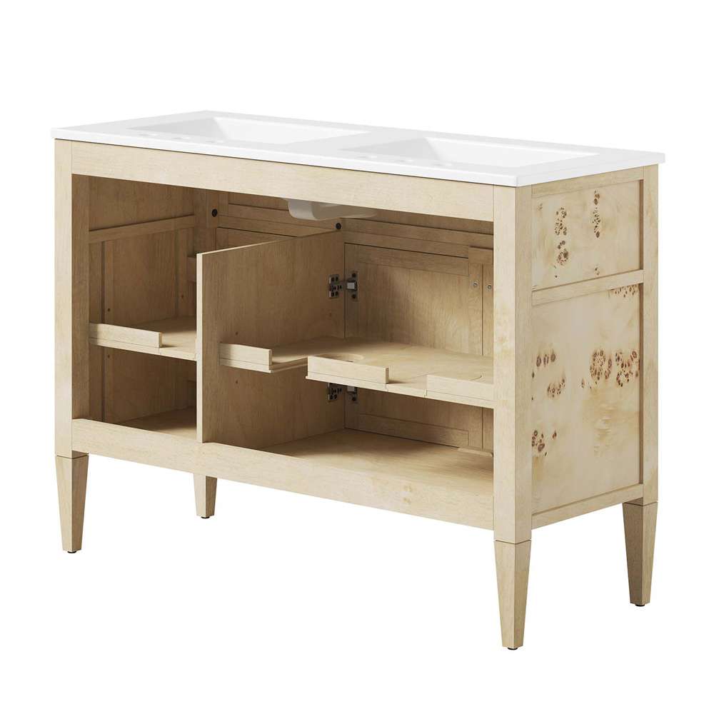 Modway - Elysian 48in Double Sink Bathroom Vanity - EEI-6454-WHI-BUR veiw 4