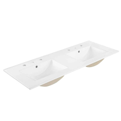 Modway - Elysian 48in Double Sink Bathroom Vanity - EEI-6454-WHI-BUR veiw 5