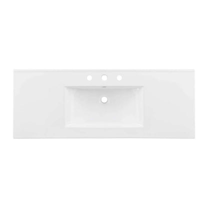 Modway - Elysian 48in Wood Single Sink Bathroom Vanity - EEI-6452-WHI-BRN veiw 6
