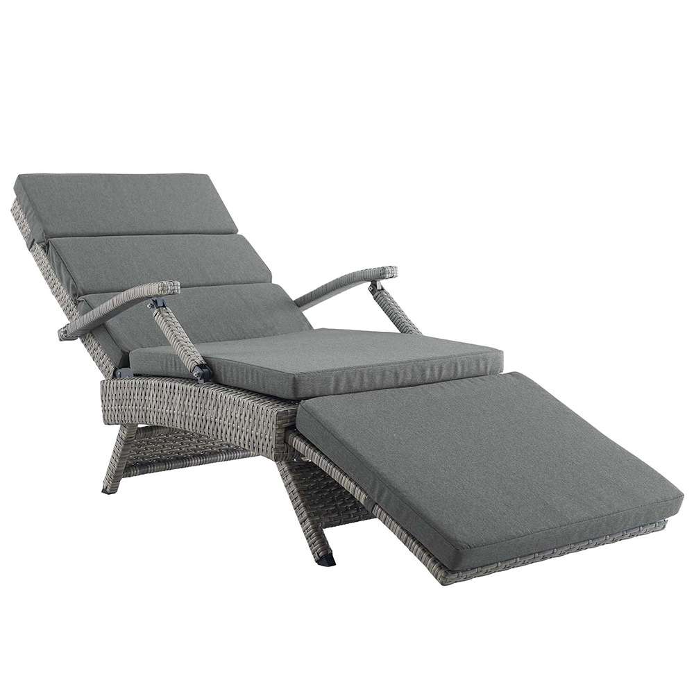 Modway - Envisage Chaise Outdoor Patio Wicker Rattan Lounge Chair - EEI-2301-LGR-CHA veiw 1