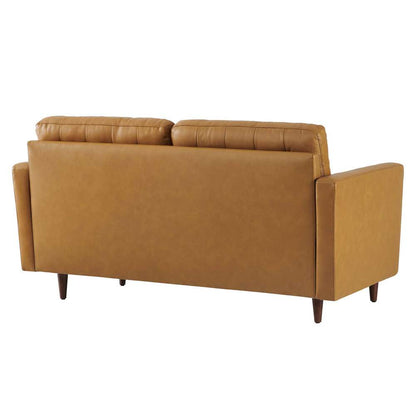 Modway - Exalt Tufted Leather Loveseat in Tan - EEI-6100-TAN veiw 4