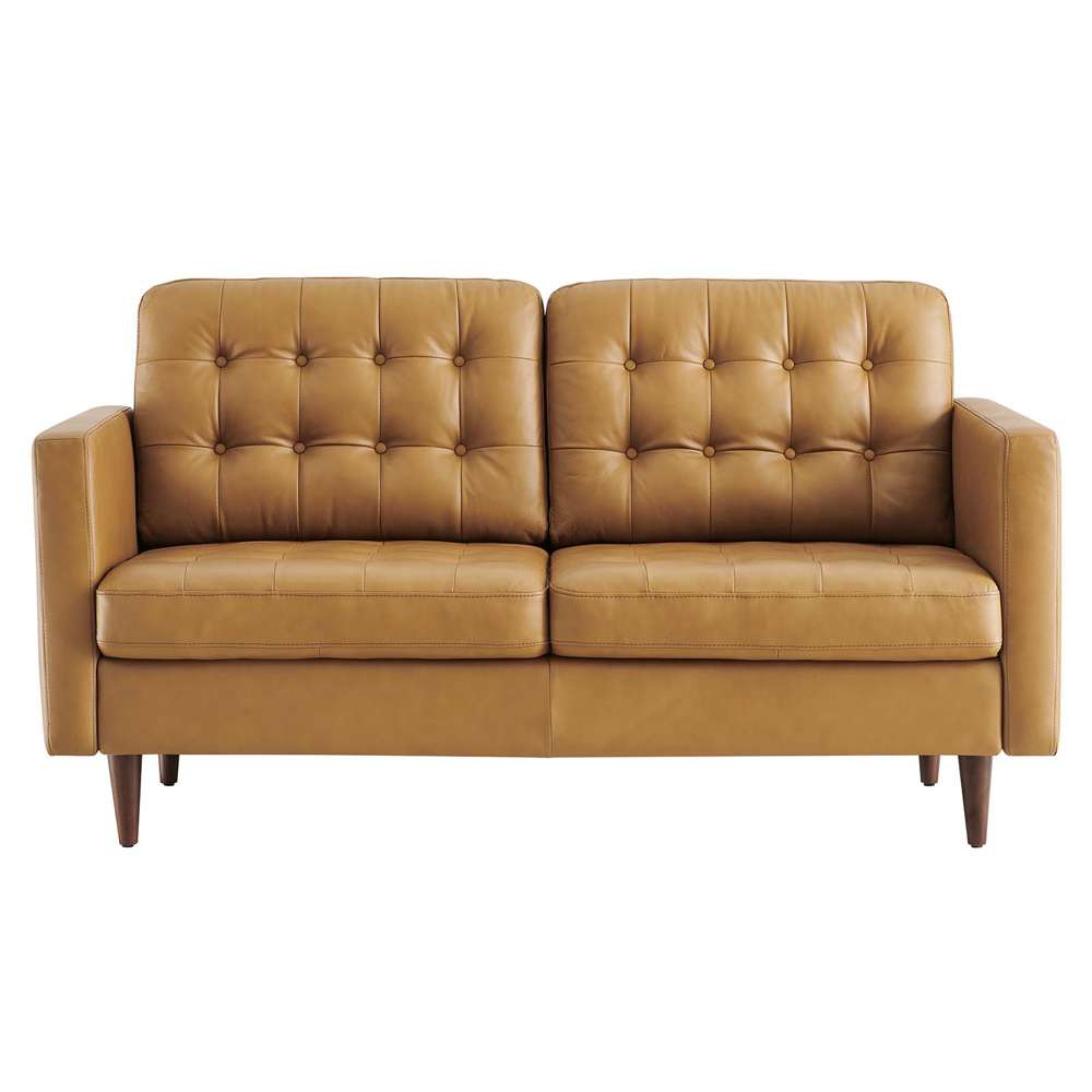 Modway - Exalt Tufted Leather Loveseat in Tan - EEI-6100-TAN veiw 5