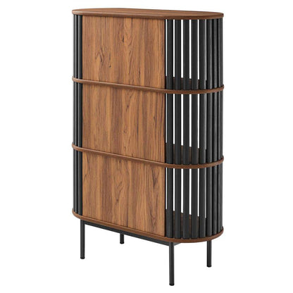 Modway - Fortitude Three Tier Display Cabinet - EEI-6524-WAL-BLK veiw 4