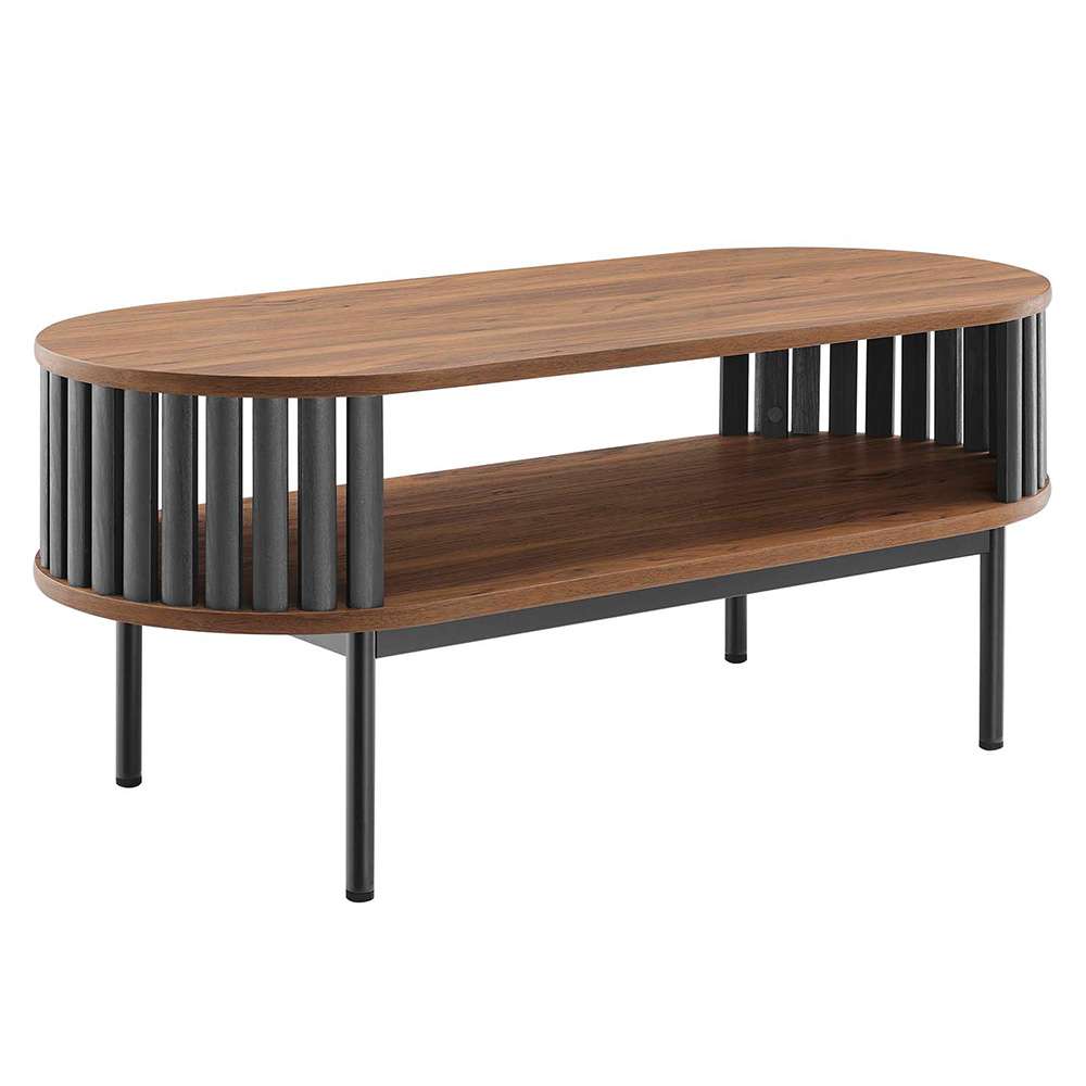 Modway - Fortitude Wood Coffee Table - EEI-6525-WAL-BLK veiw 1