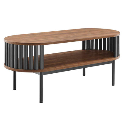 Modway - Fortitude Wood Coffee Table - EEI-6525-WAL-BLK veiw 2