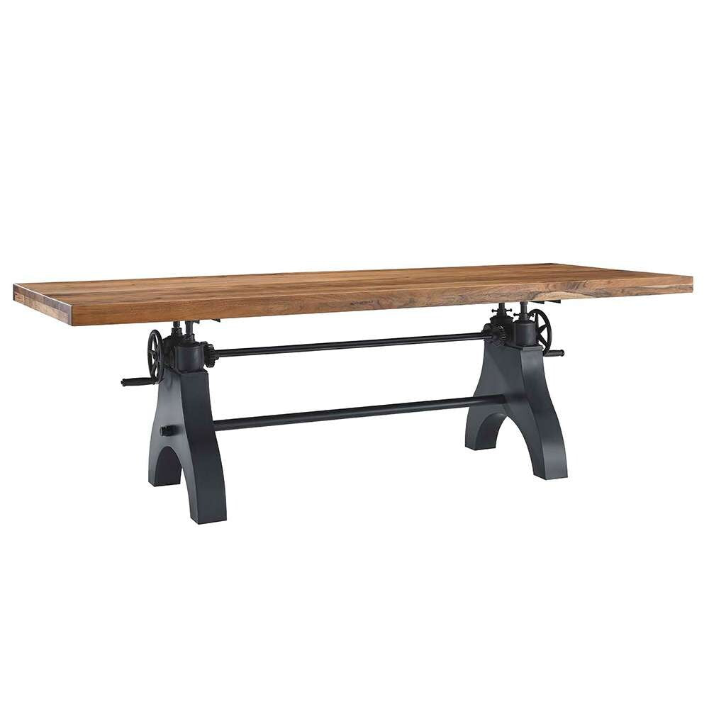 Modway - Genuine 96in Crank Adjustable Height Dining and Conference Table - EEI-6149-BLK-NAT veiw 1