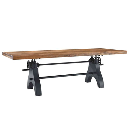 Modway - Genuine 96in Crank Adjustable Height Dining and Conference Table - EEI-6149-BLK-NAT veiw 2