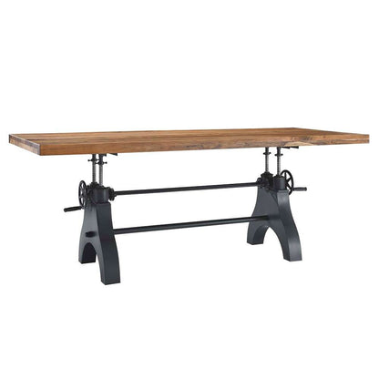 Modway - Genuine 96in Crank Adjustable Height Dining and Conference Table - EEI-6149-BLK-NAT veiw 3