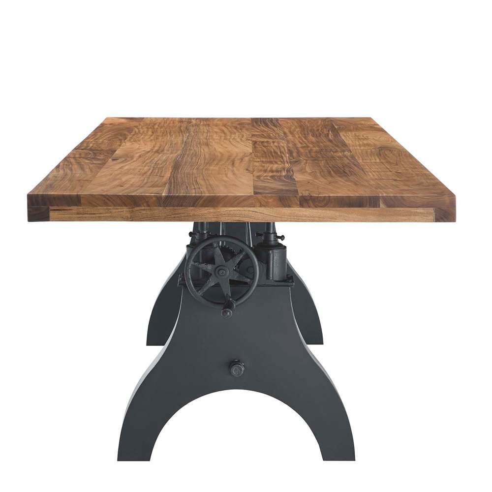Modway - Genuine 96in Crank Adjustable Height Dining and Conference Table - EEI-6149-BLK-NAT veiw 4