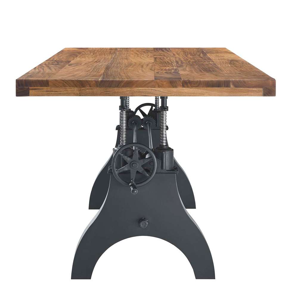 Modway - Genuine 96in Crank Adjustable Height Dining and Conference Table - EEI-6149-BLK-NAT veiw 5