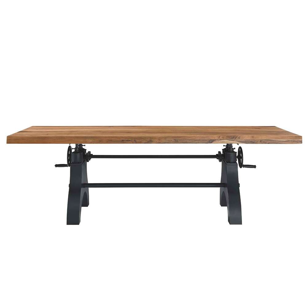 Modway - Genuine 96in Crank Adjustable Height Dining and Conference Table - EEI-6149-BLK-NAT veiw 6