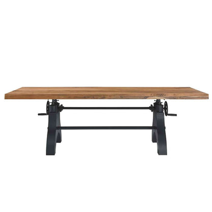 Modway - Genuine 96in Crank Adjustable Height Dining and Conference Table - EEI-6149-BLK-NAT veiw 6