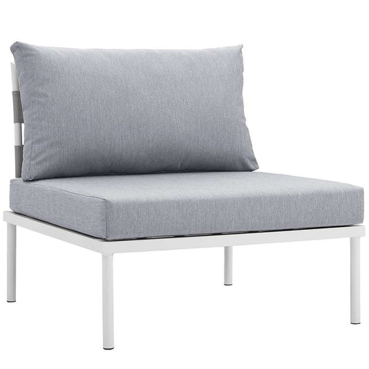 Modway - Harmony Armless Outdoor Patio Aluminum Chair - EEI-2600-WHI-GRY veiw 1
