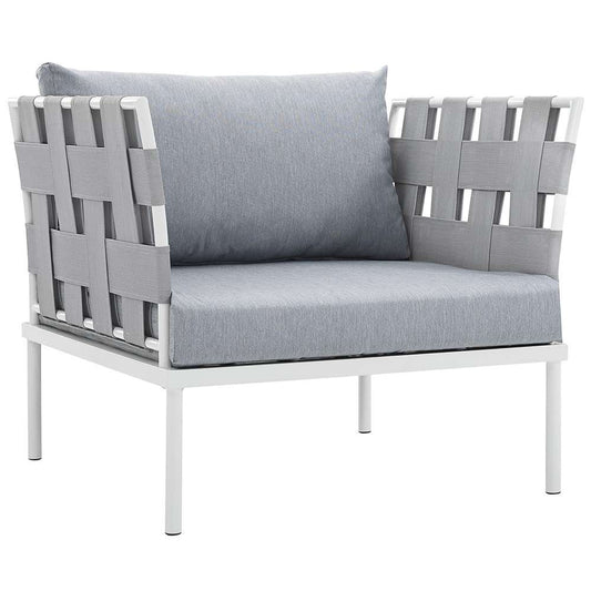 Modway - Harmony Outdoor Patio Aluminum Armchair - EEI-2602-WHI-GRY veiw 1