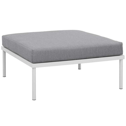 Modway - Harmony Outdoor Patio Aluminum Ottoman - EEI-2609-WHI-GRY veiw 1