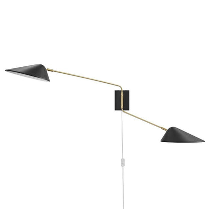 Modway - Journey 2-Light Swing Arm Wall Sconce - EEI-5294-BLK veiw 2