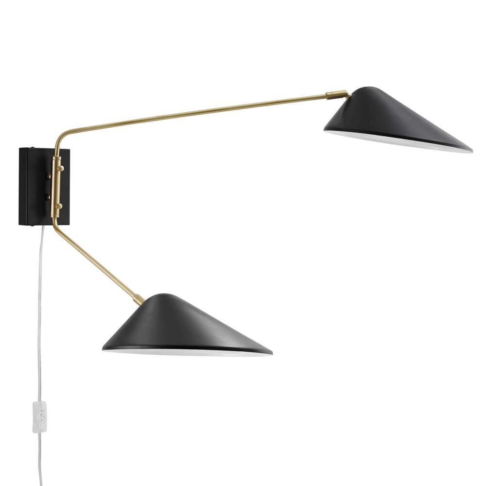 Modway - Journey 2-Light Swing Arm Wall Sconce - EEI-5294-BLK veiw 3